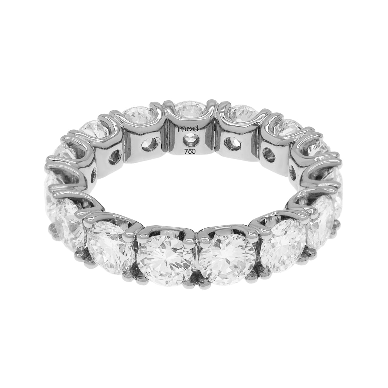 Exclusive 18K White Gold 5.03 Carat Diamond Eternity Ring — Front View
