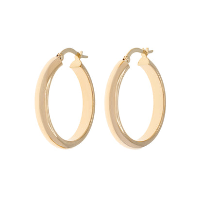 Exclusive 14K Yellow Gold Hoop Earrings — Front View