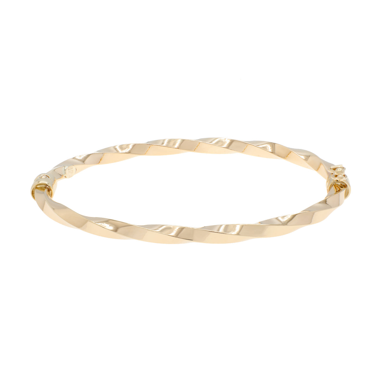 Exclusive 10K Yellow Gold Twist Bangle — Front View