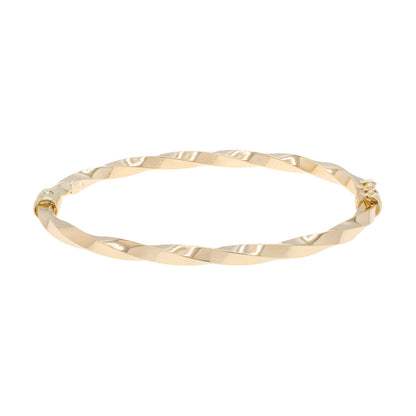 Exclusive 10K Yellow Gold Twist Bangle — Front View