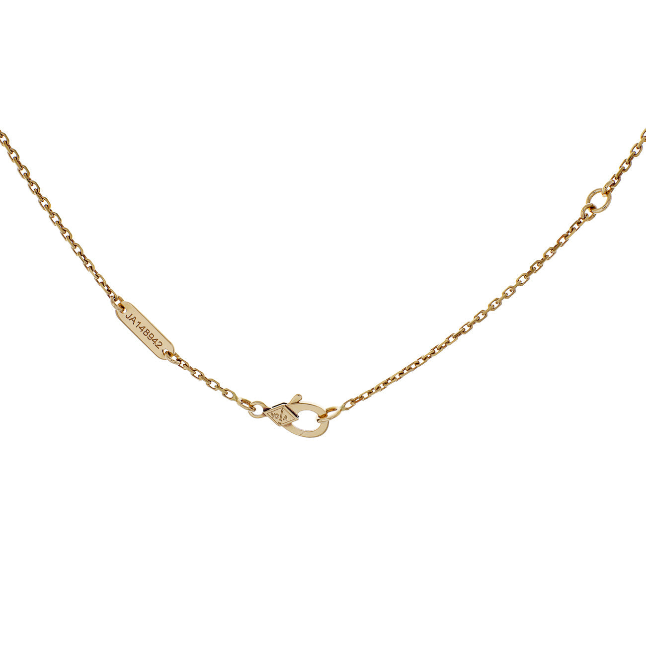 Exclusive Van Cleef & Arpels 18K Yellow Gold Carnelian Vintage Alhambra Pendant — Back View