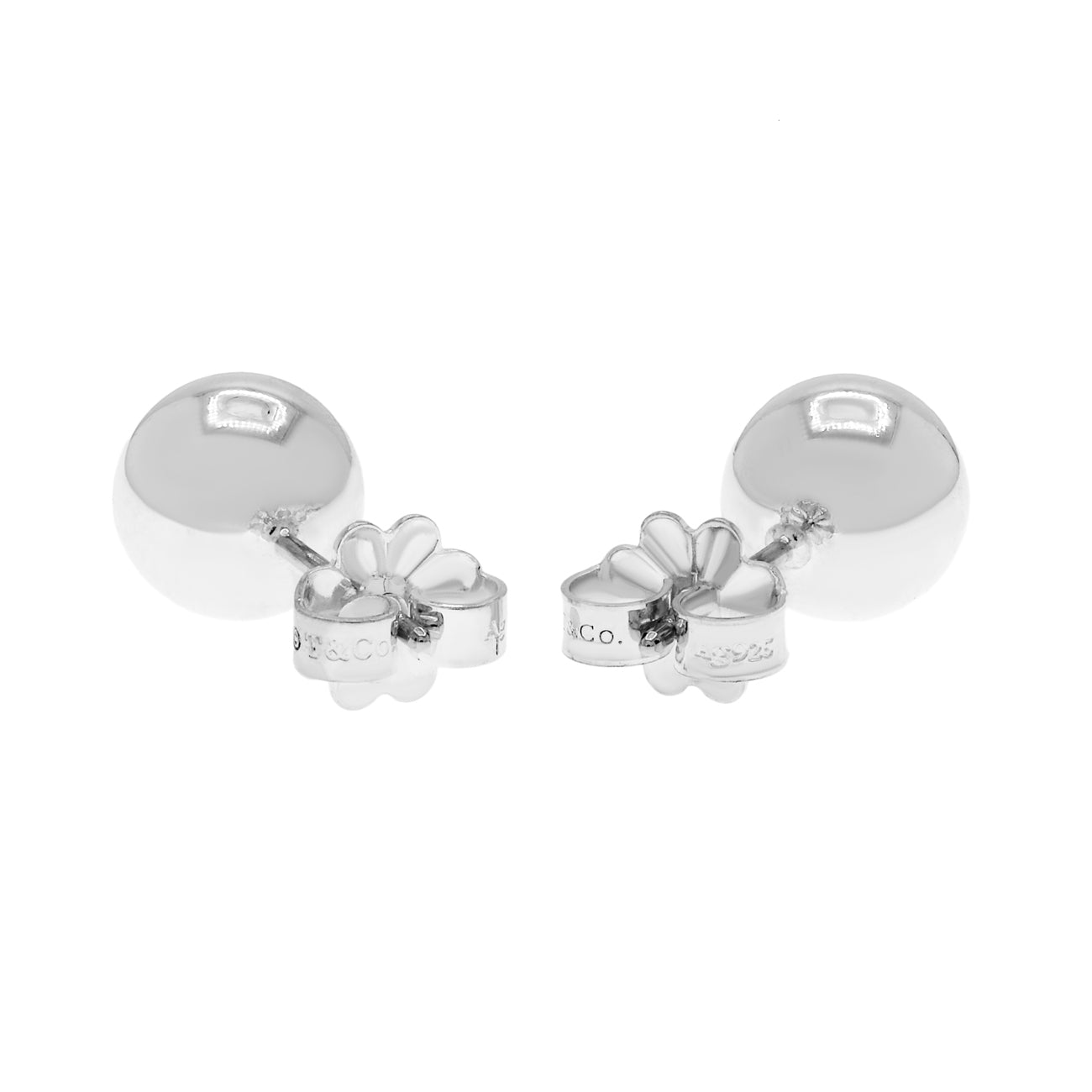 Exclusive Tiffany & Co. Sterling Silver HardWear Ball Earrings — Side View