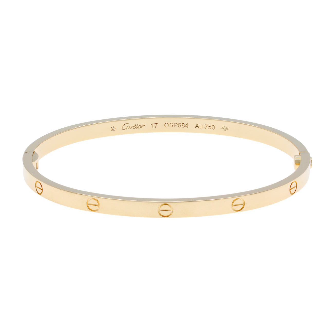 Exclusive Cartier 18K Yellow Gold Small Love Bracelet — Front View