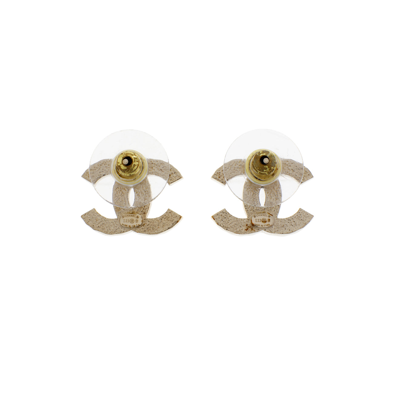 Exclusive Chanel Crystal Pearl CC Earrings — Side View