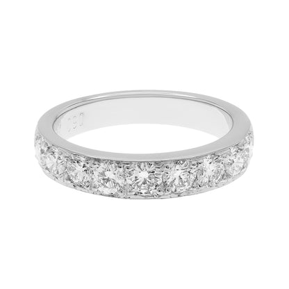 Exclusive 18K White Gold 0.90 Carat Diamond Band Ring — 4.75 — Front View