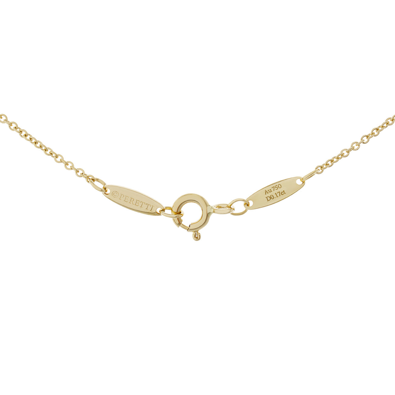Exclusive Tiffany & Co. 18K Yellow Gold Diamonds by the Yard Heart Necklace — Top View