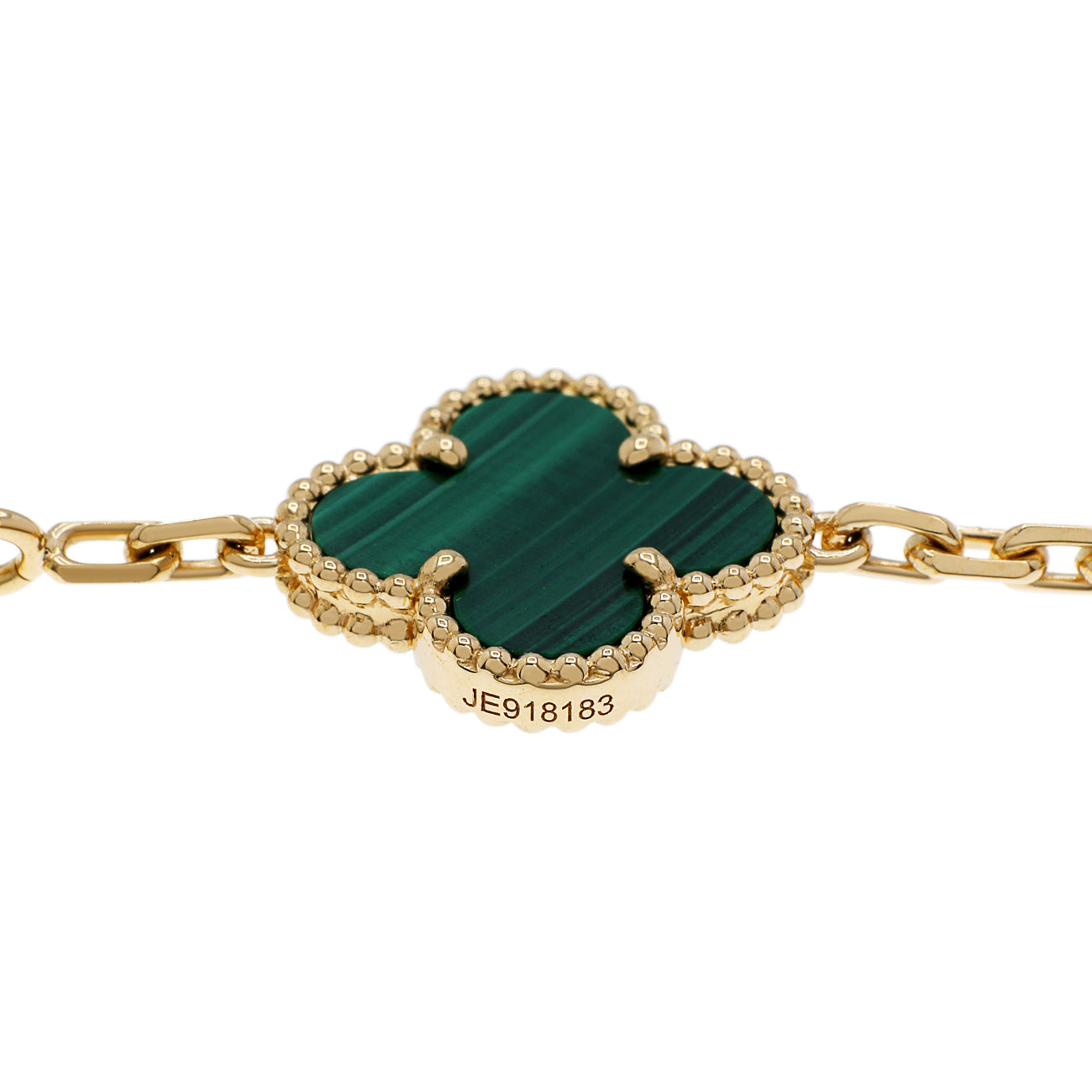 Exclusive Van Cleef & Arpels 18K Yellow Gold 10 Motifs Vintage Alhambra Necklace — Back View