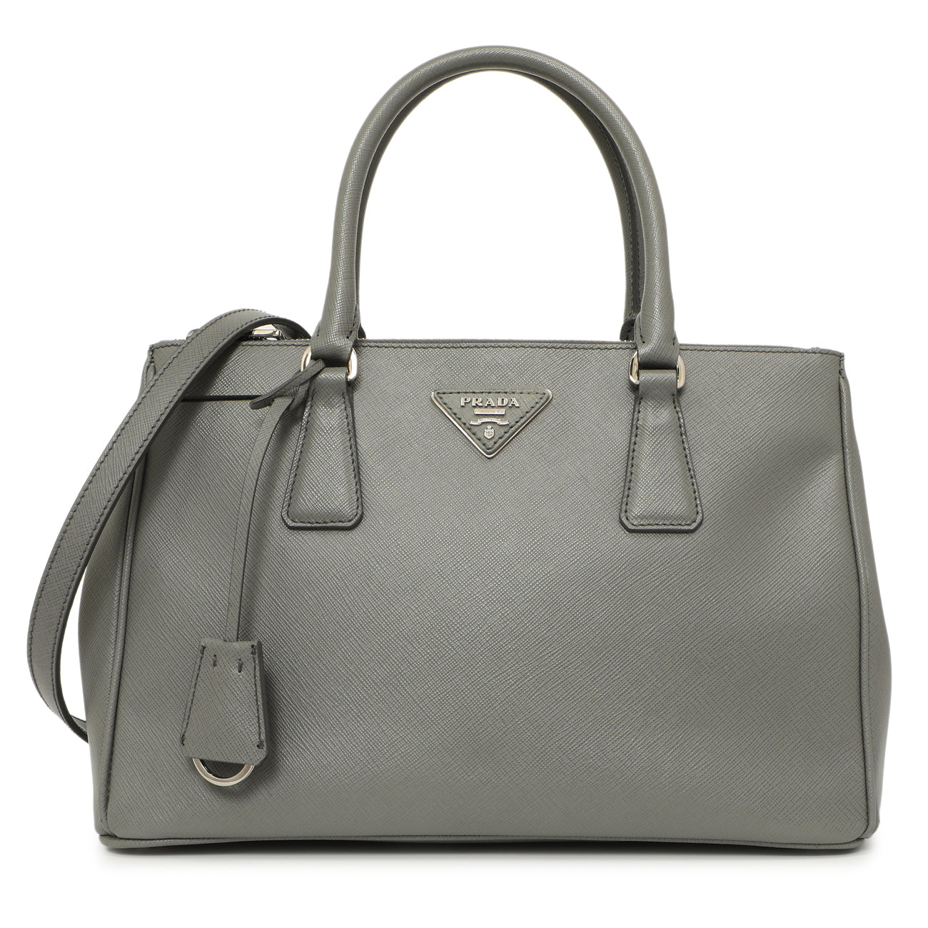 Exclusive Prada Marmo Saffiano Small Galleria Double Zip Tote — Front View