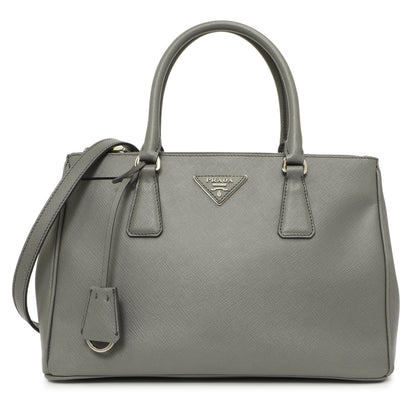 Exclusive Prada Marmo Saffiano Small Galleria Double Zip Tote — Front View