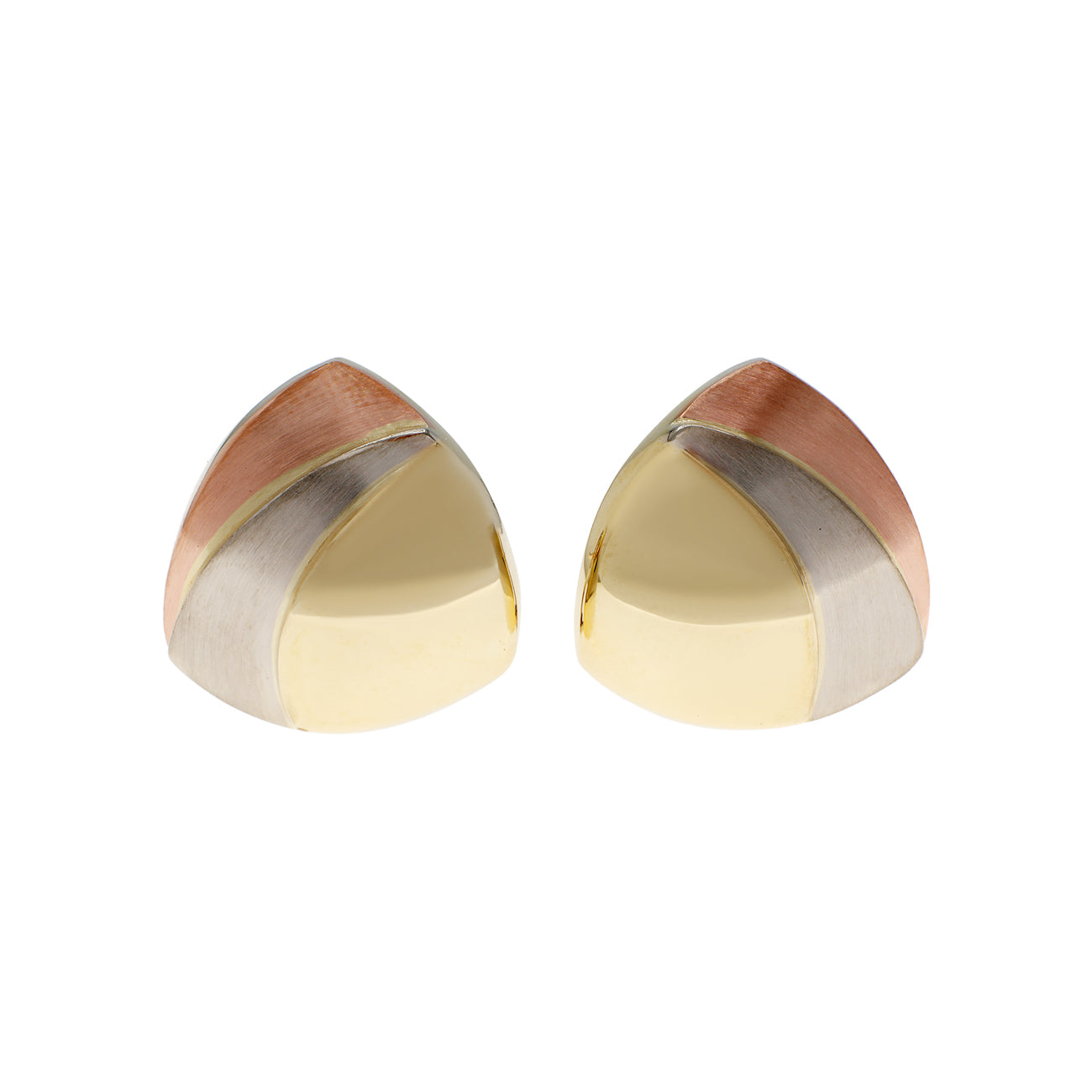 Exclusive 14K Yellow/White Gold Earrings — Front View