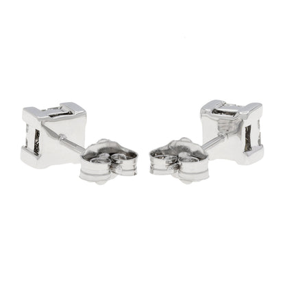 Exclusive 14K White Gold 0.56 Carat Princess Cut Diamond Stud Earrings — Side View