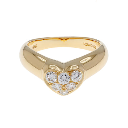 Exclusive Tiffany & Co. 18K Yellow Gold Diamond Heart Ring — Front View