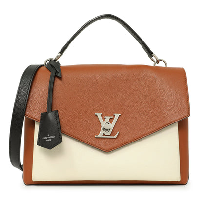 Exclusive Louis Vuitton Caramel Creme Black Soft Calfskin My Lockme Top Handle — Front View