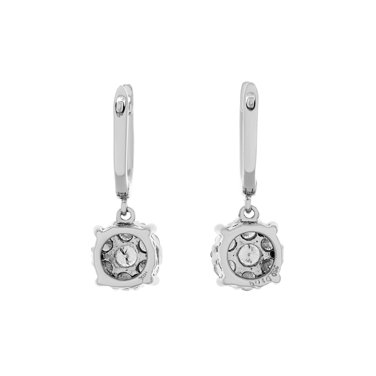Exclusive 18K White Gold 0.94 Carat Diamond Drop Earrings — Side View