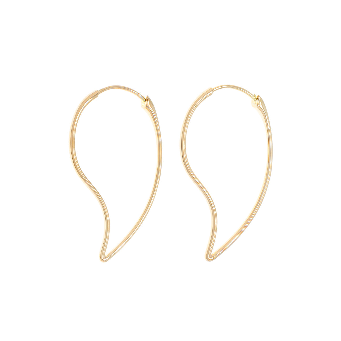 Exclusive 18K Yellow Gold Hoop Earrings — Front View