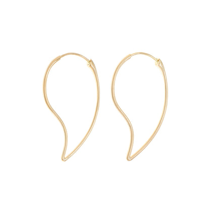 Exclusive 18K Yellow Gold Hoop Earrings — Front View
