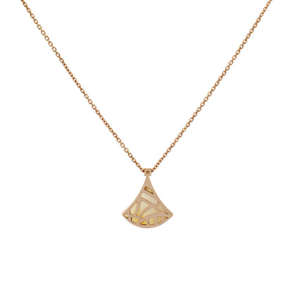 Exclusive Bulgari 18K Rose Gold Diamond Mother of Pearl Divas’ Dream Necklace — Side View