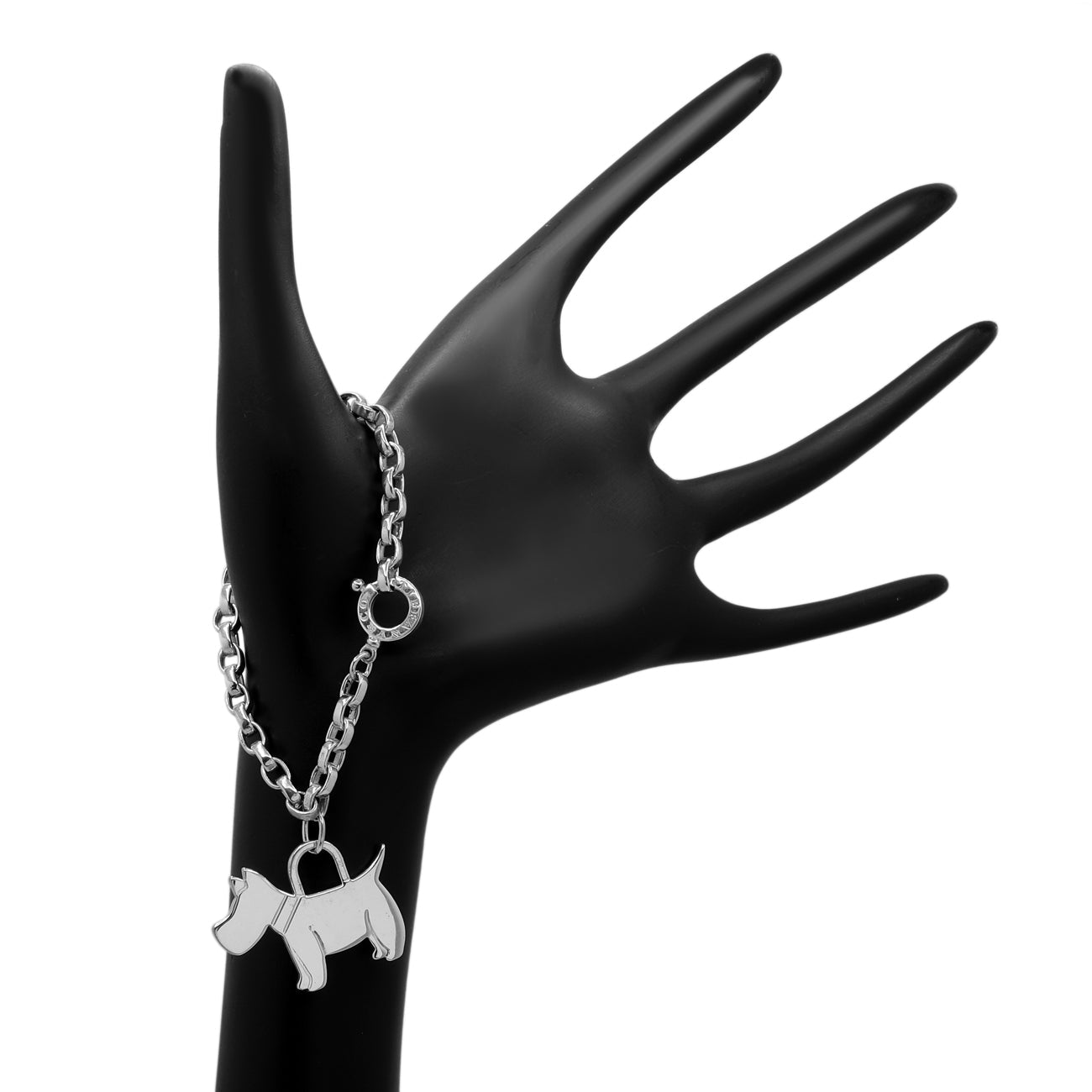 Exclusive Tiffany & Co. Sterling Silver Scottie Dog Charm Bracelet — Back View