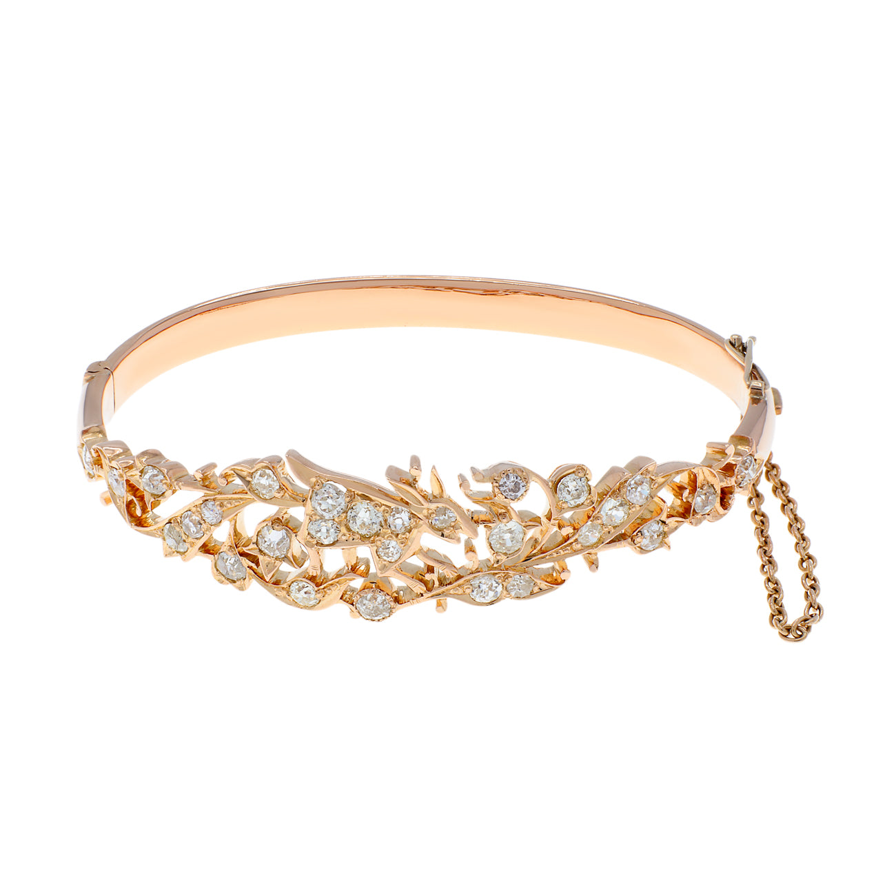 Exclusive 18K Rose Gold 1.79 Carat Diamond Bracelet — Front View