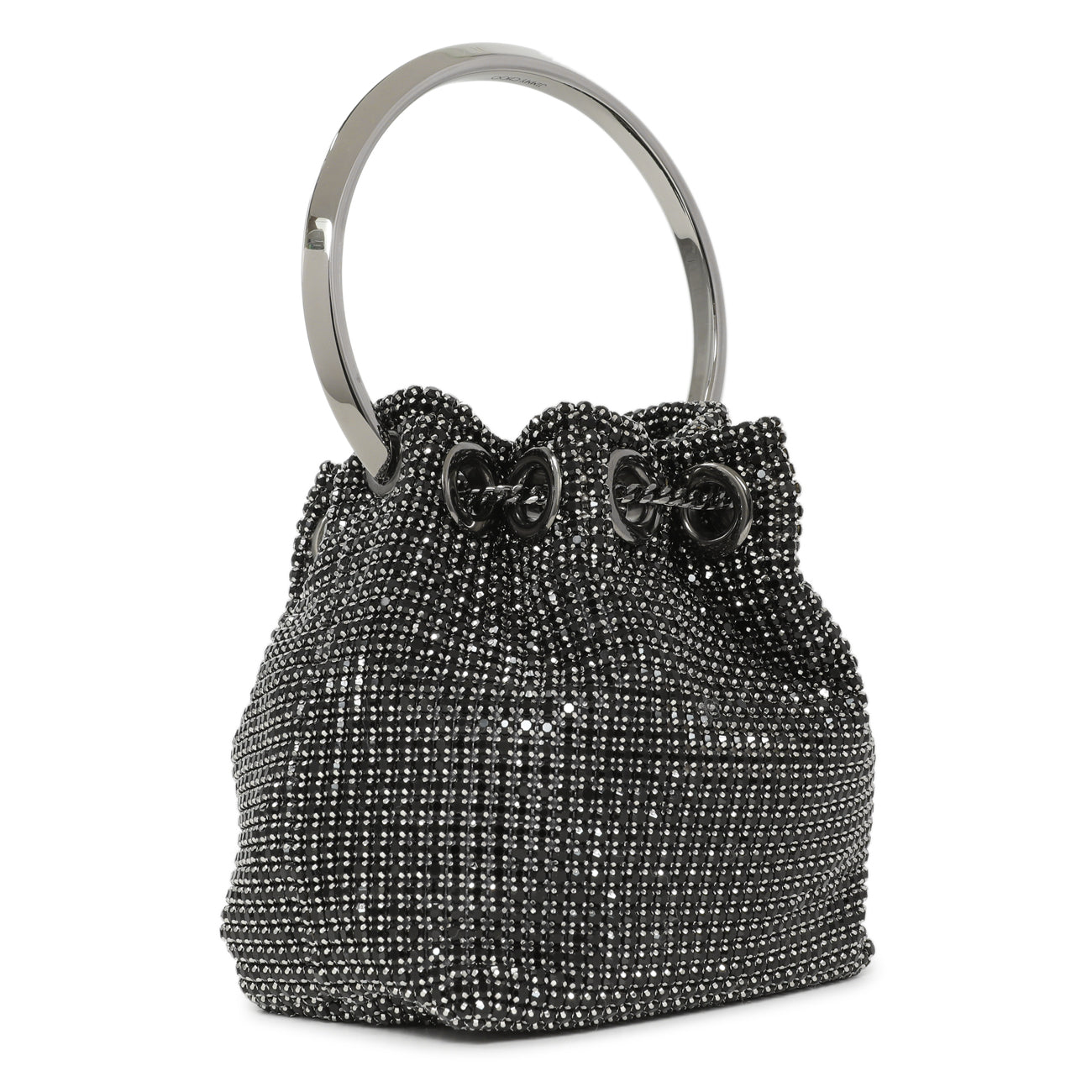 Exclusive Jimmy Choo Black Crystal Mesh Micro Bon Bon — Back View