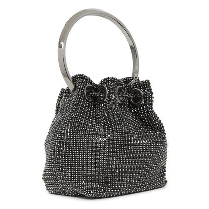 Exclusive Jimmy Choo Black Crystal Mesh Micro Bon Bon — Back View