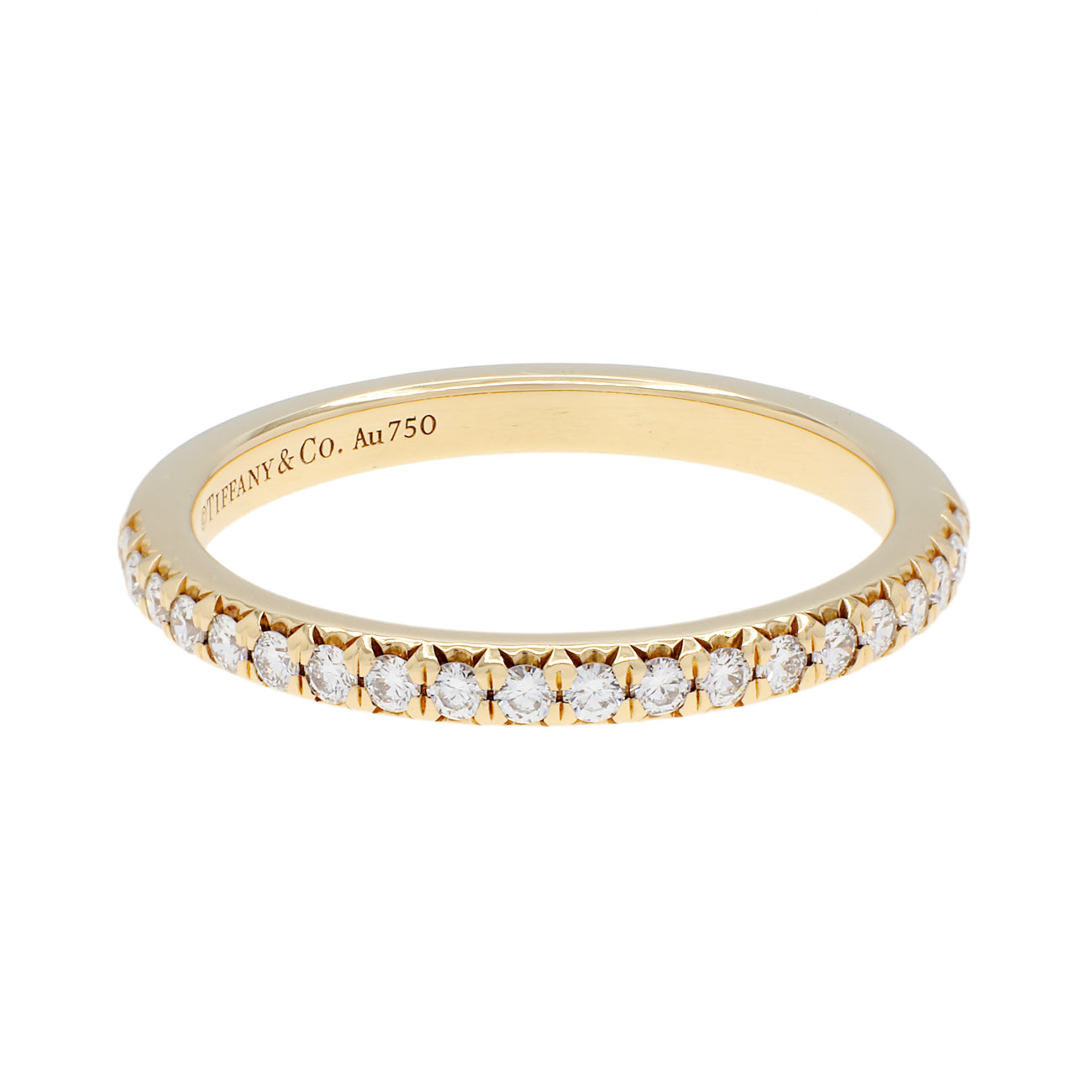 Exclusive Tiffany 18K Yellow Gold Diamond Soleste Half Eternity Ring — Front View