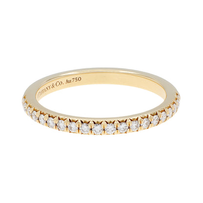 Exclusive Tiffany 18K Yellow Gold Diamond Soleste Half Eternity Ring — Front View