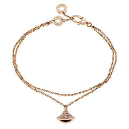 Exclusive Bulgari 18K Rose Gold Diamond Divas' Dream Bracelet — Front View