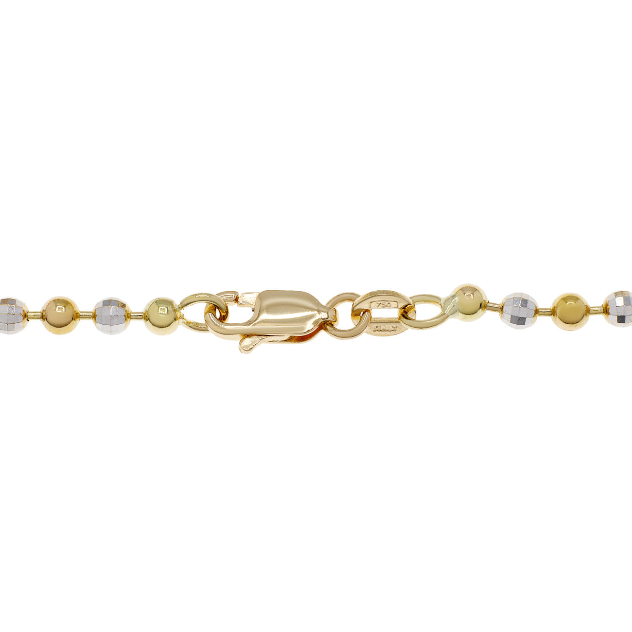 Exclusive 18K Yellow/White Gold Italian Bead Bracelet — Side View