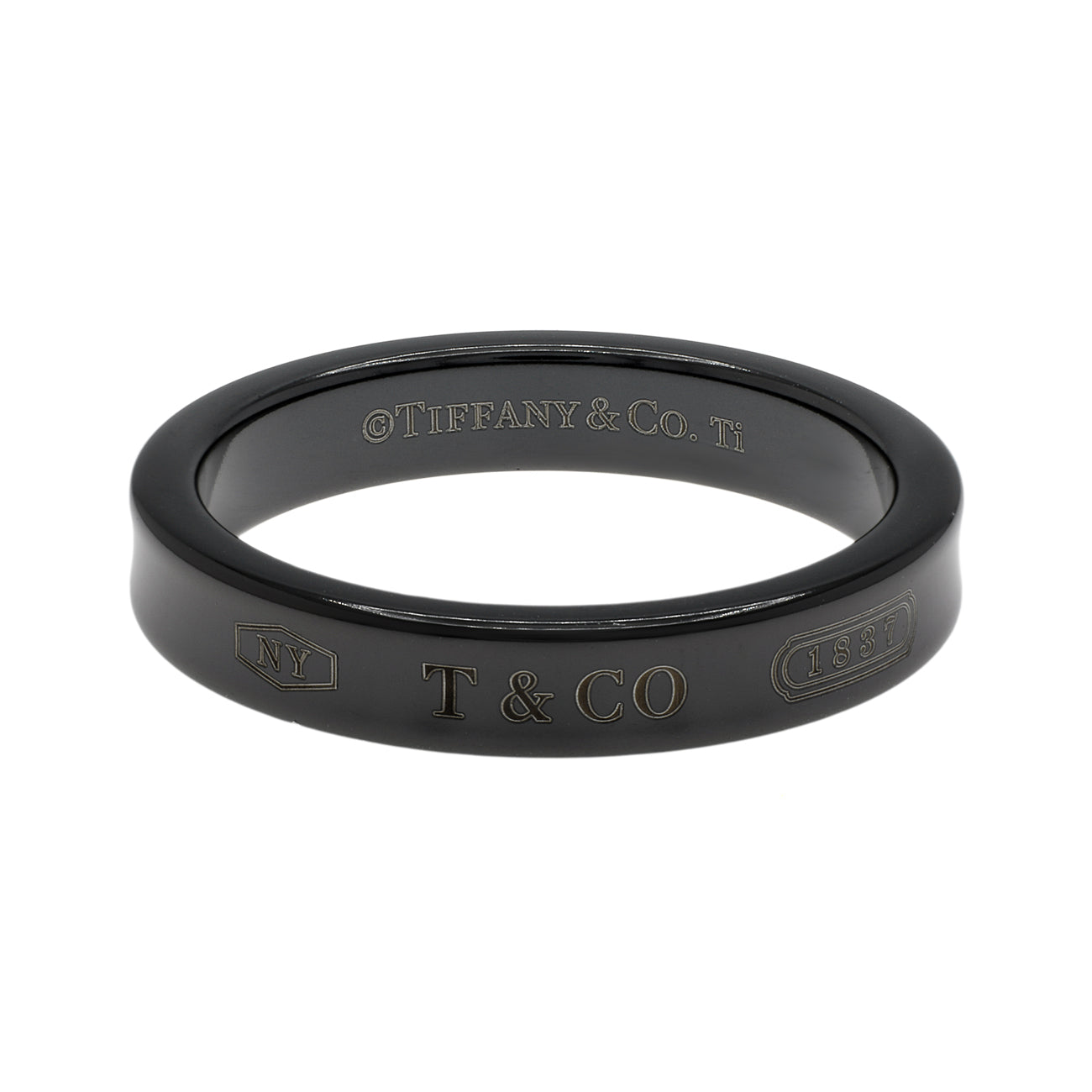 Exclusive Tiffany & Co. Titanium 1837 Narrow Ring — Front View