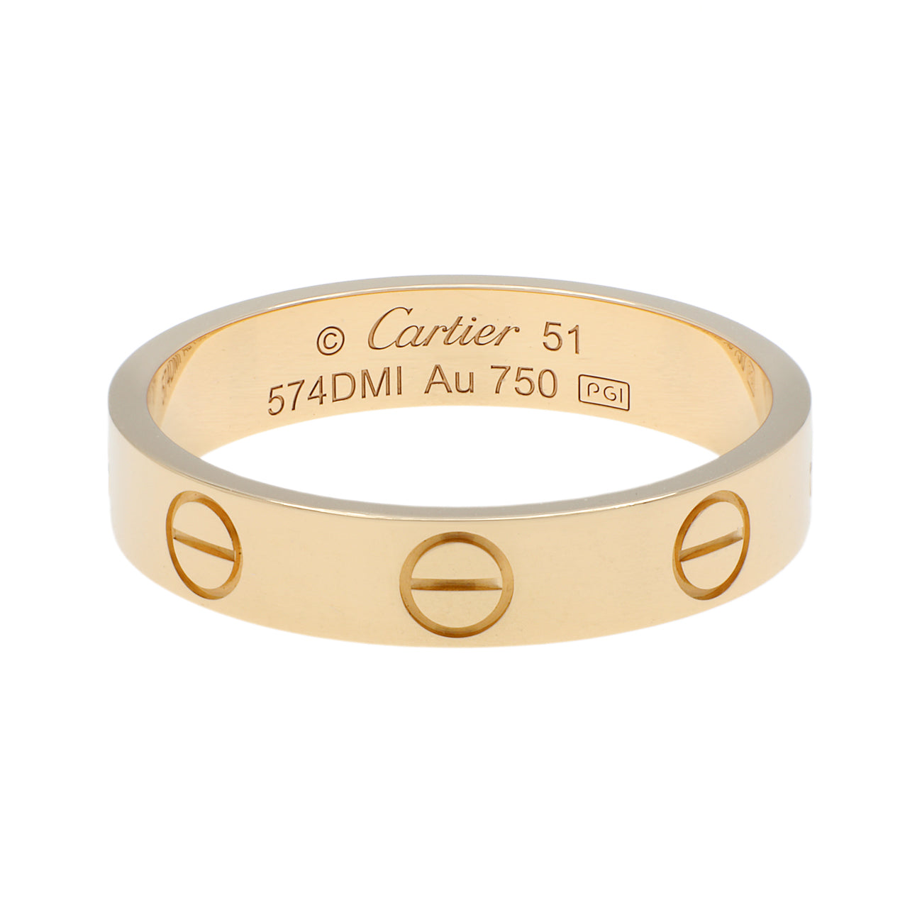 Exclusive Cartier 18K Yellow Gold Love Wedding Band — Front View