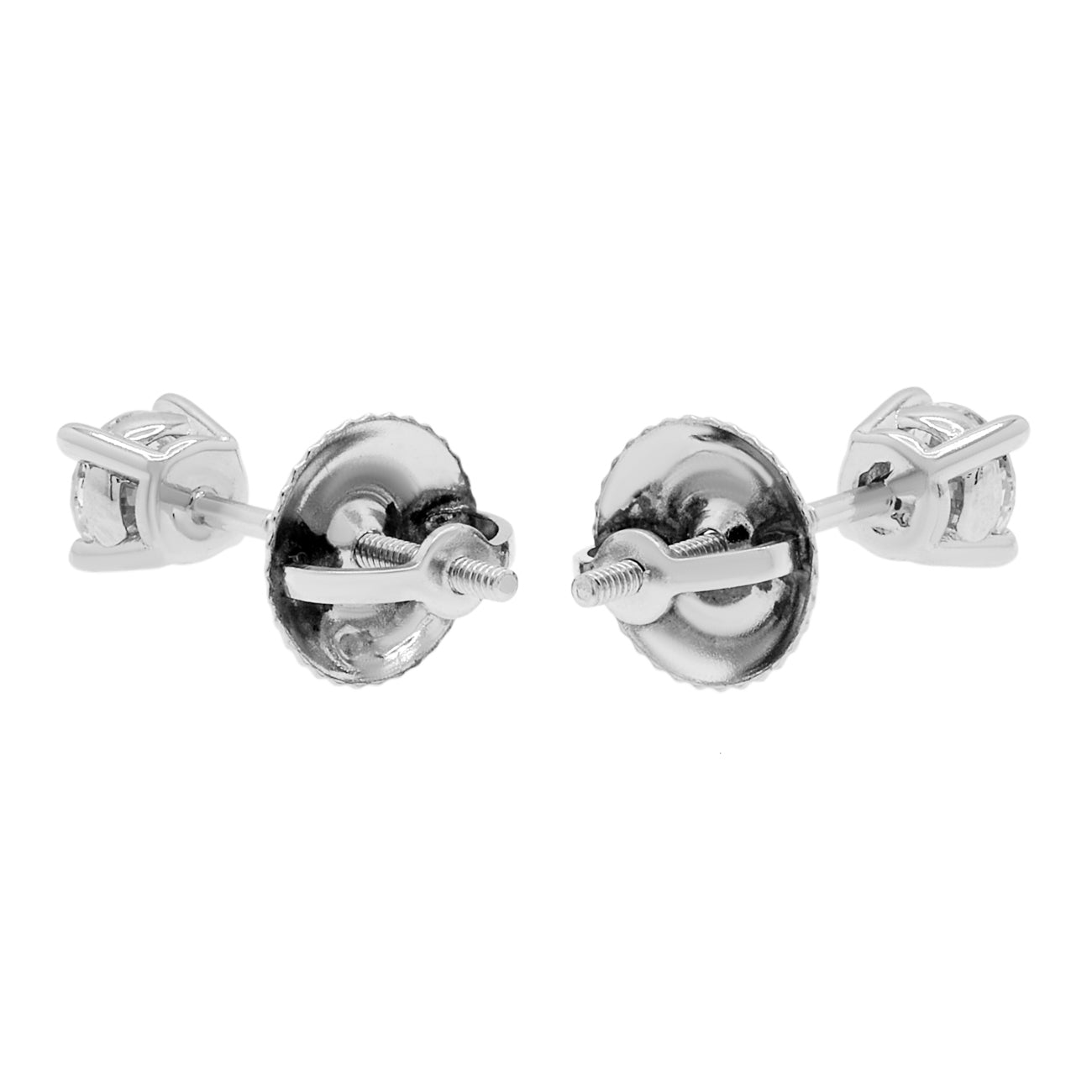 Exclusive Platinum 0.35 Carat Diamond Stud Earrings — Side View