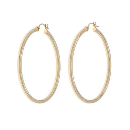 Exclusive 14K Yellow Gold Hoop Earrings — Front View