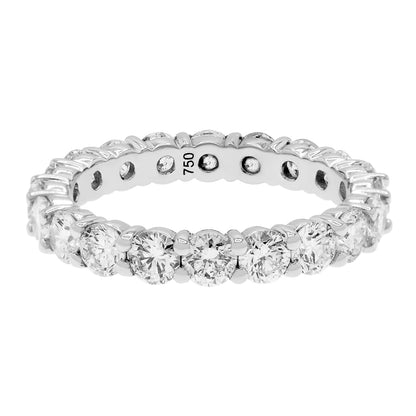 Exclusive 18K White Gold 2.20 Carat Diamond Eternity Band — Front View