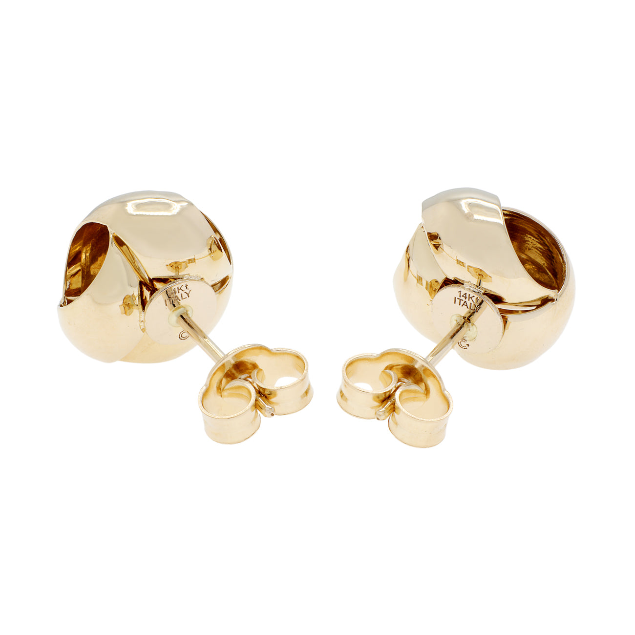 Exclusive 14K Yellow Gold Knot Earrings — Side View
