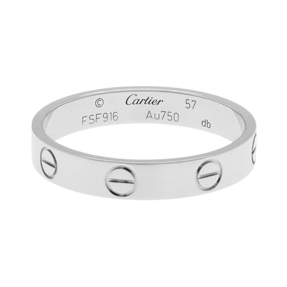 Exclusive Cartier 18K White Gold Love Wedding Band — Front View