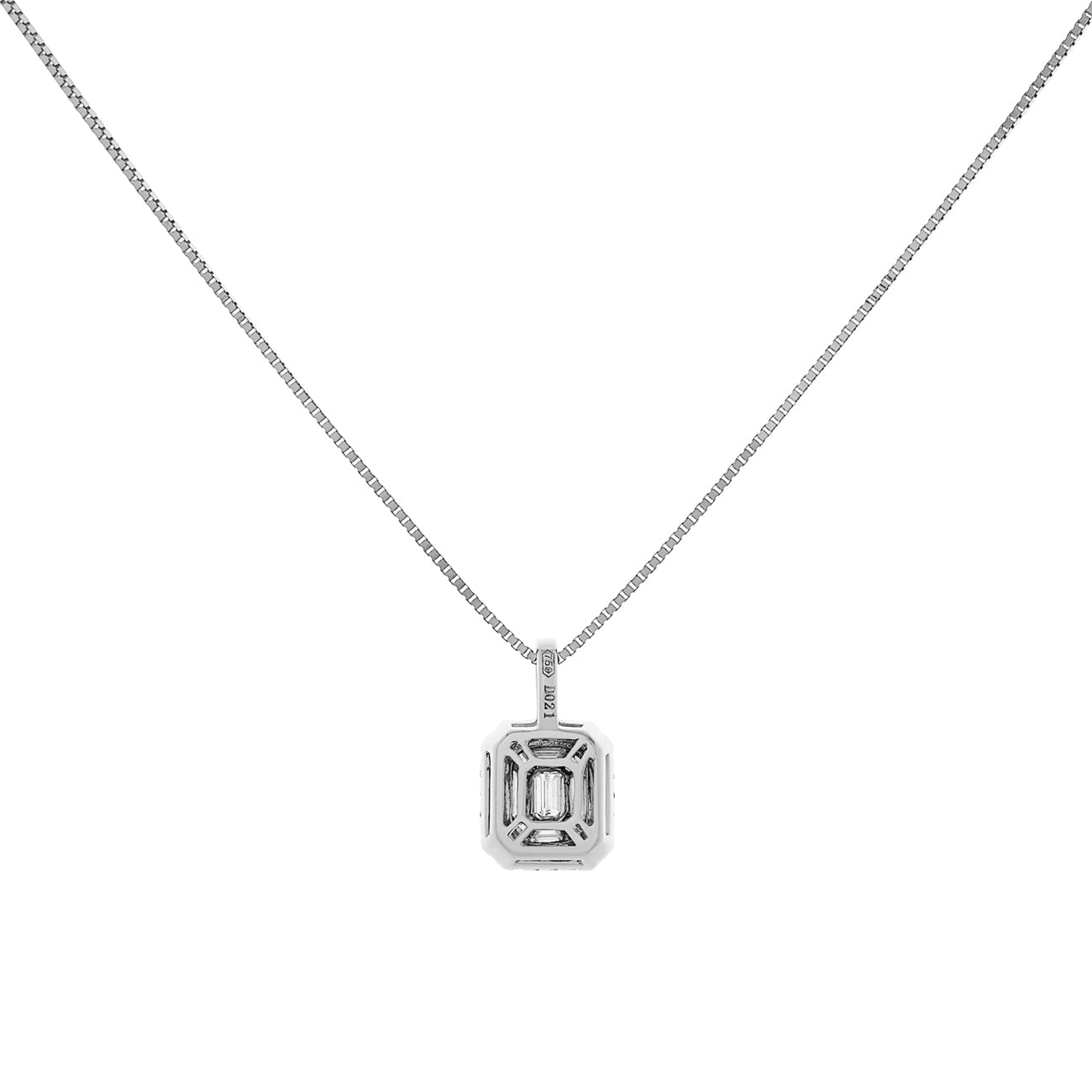 Exclusive 18K White Gold 0.87 Carat Diamond Pendant — Side View