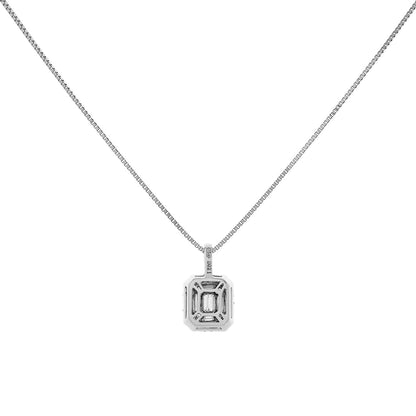 Exclusive 18K White Gold 0.87 Carat Diamond Pendant — Side View