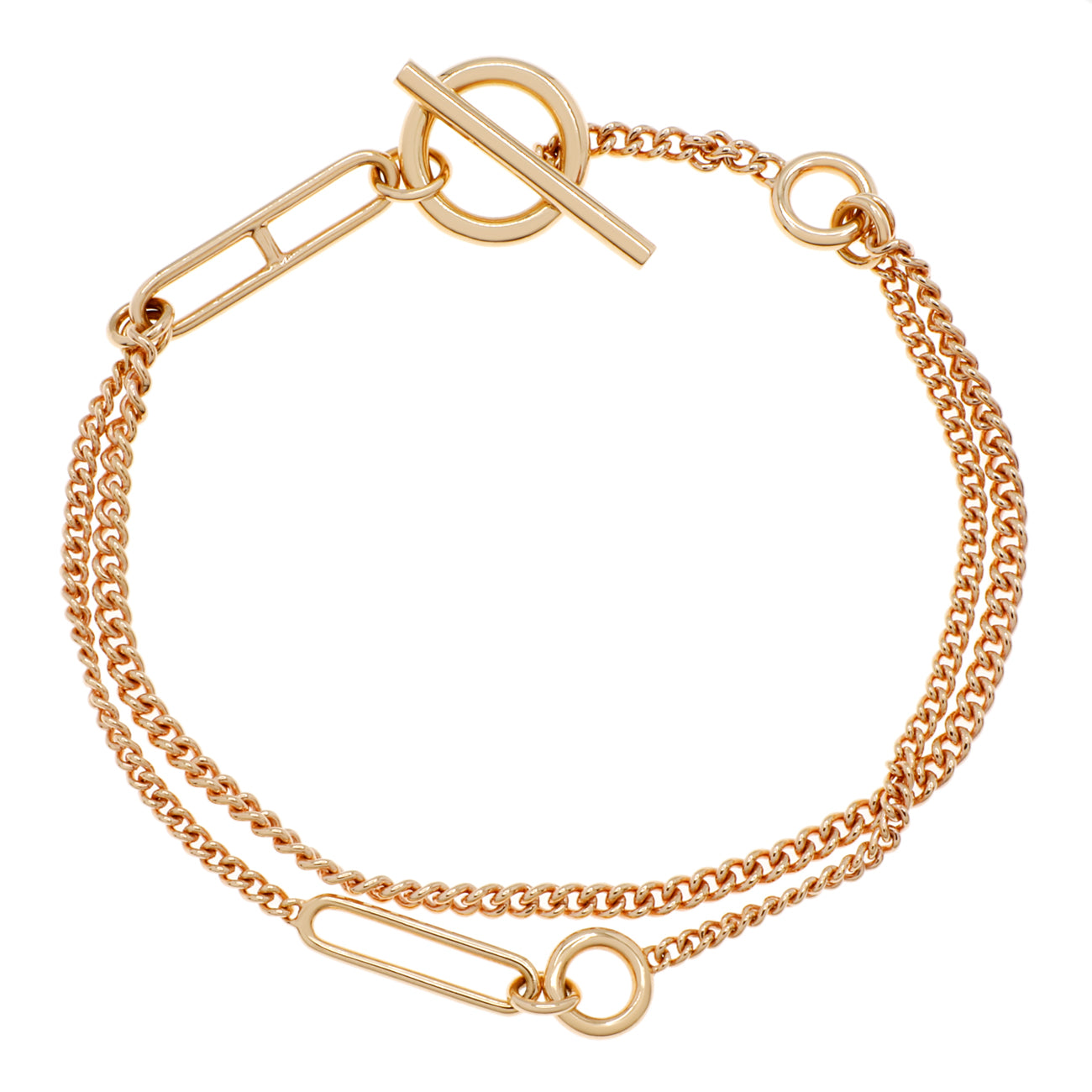 Exclusive Hermes 18K Rose Gold Echappee Bracelet — Front View