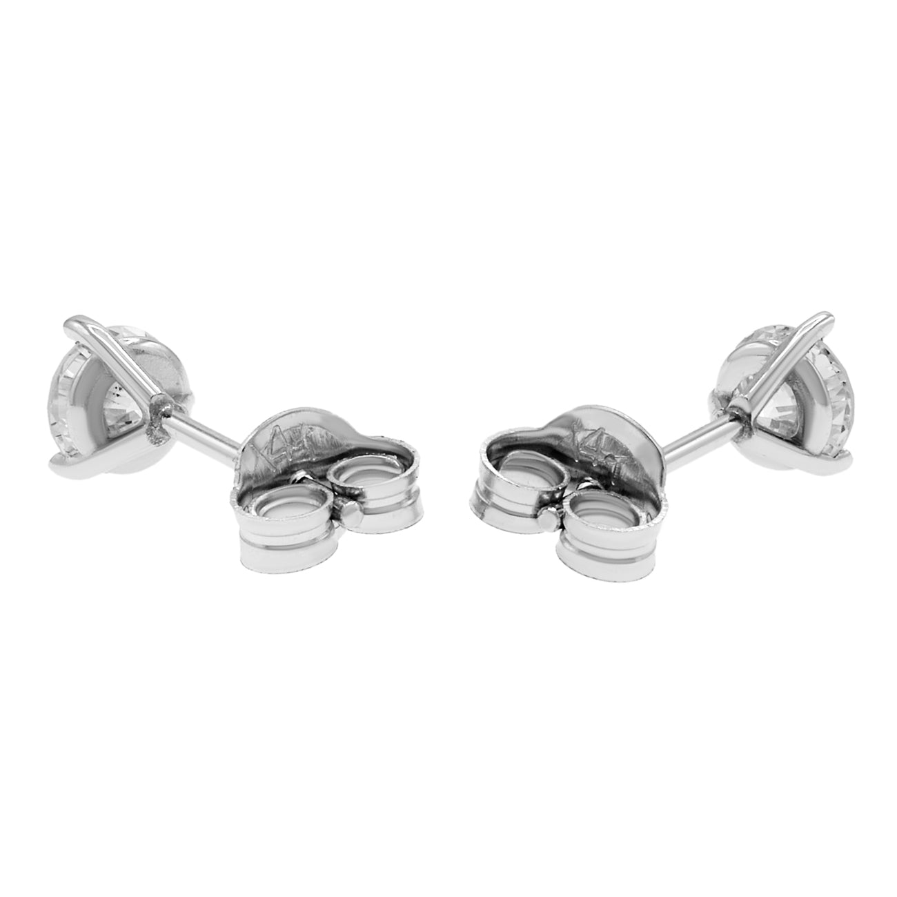 Exclusive 14K White Gold 0.52 Carat Diamond Stud Earrings — Side View