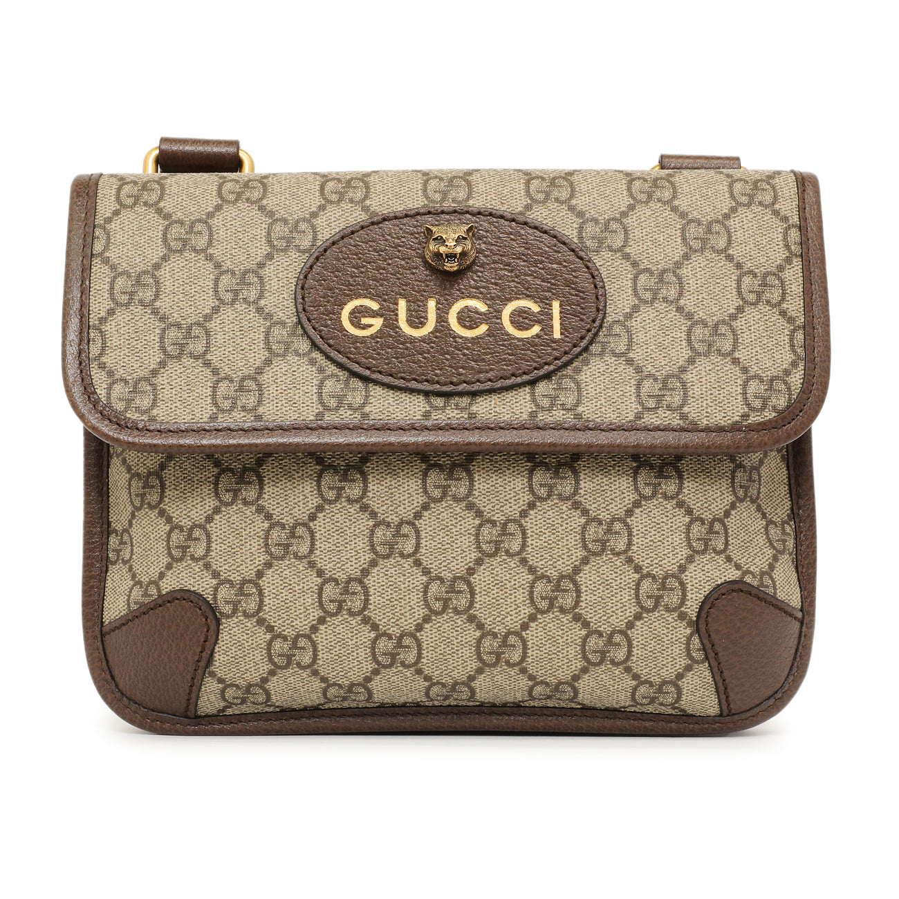 Exclusive Gucci GG Supreme Monogram Web Neo Vintage Small Messenger — Side View