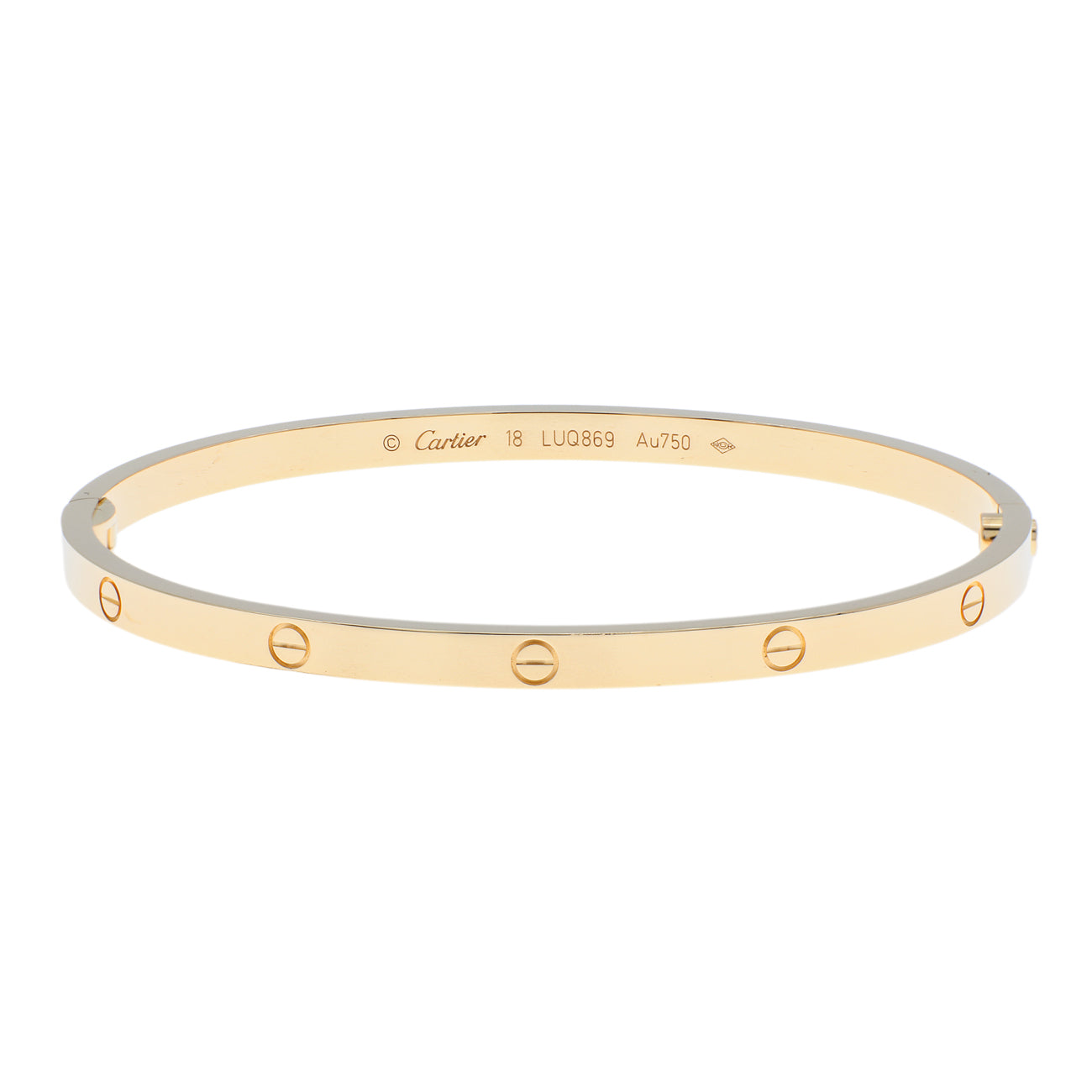 Exclusive Cartier 18K Yellow Gold Small Love Bracelet — Front View