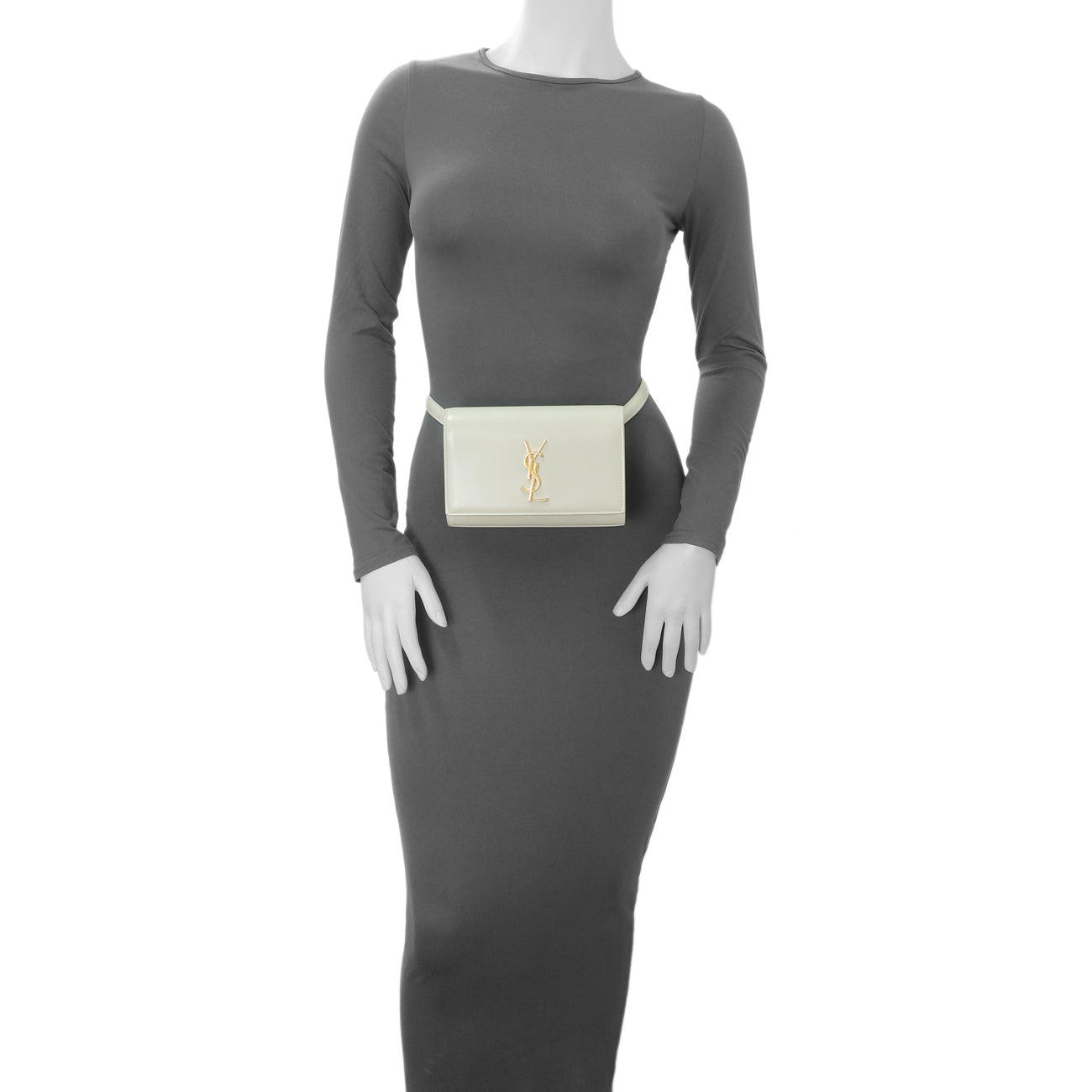 Exclusive Saint Laurent Ivory Calfskin Kate Belt Bag — Alternate View 12