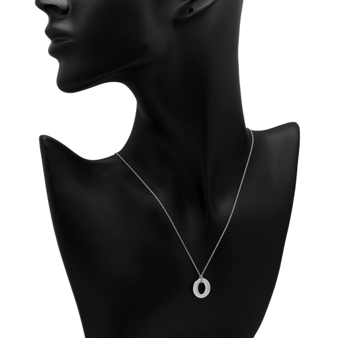 Exclusive Tiffany & Co. Sterling Silver Sevillana Circle Pendant Necklace — Detail View