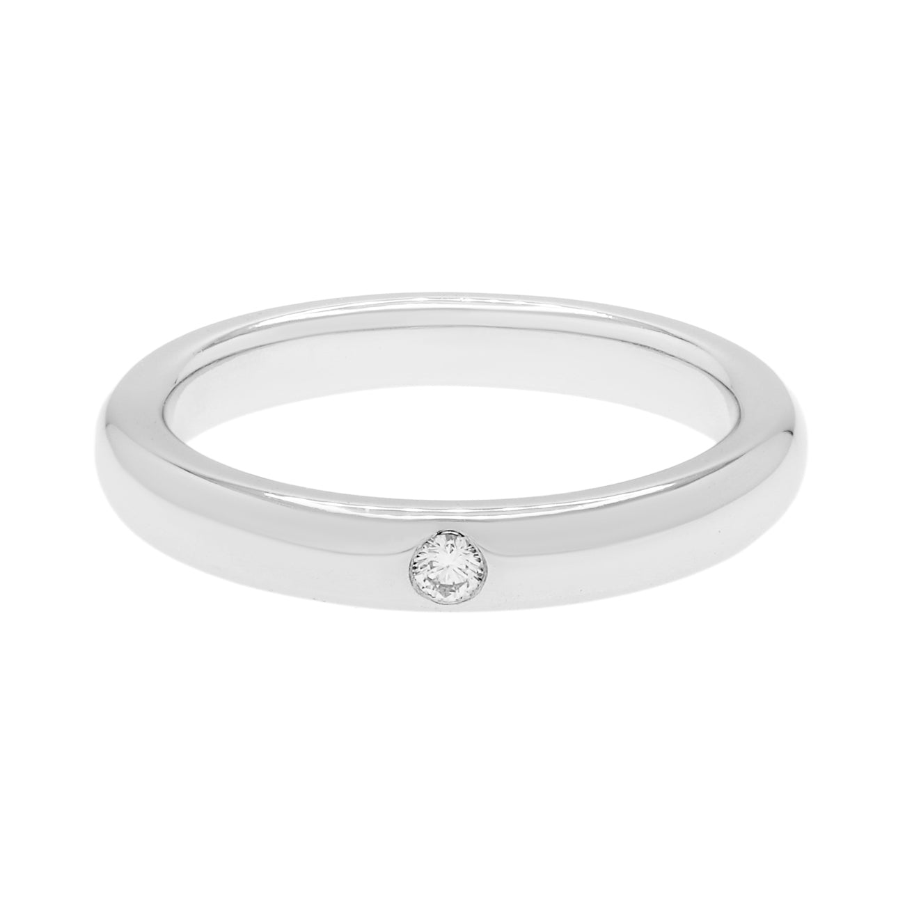 Exclusive Tiffany & Co. Platinum Diamond Elsa Peretti Band Ring — Front View