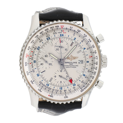 Exclusive Breitling Stainless Steel Navitimer World A24322 — Front View