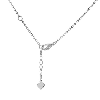 Exclusive 18K White Gold 8.9mm Pearl & Diamond Lariat Necklace — Back View