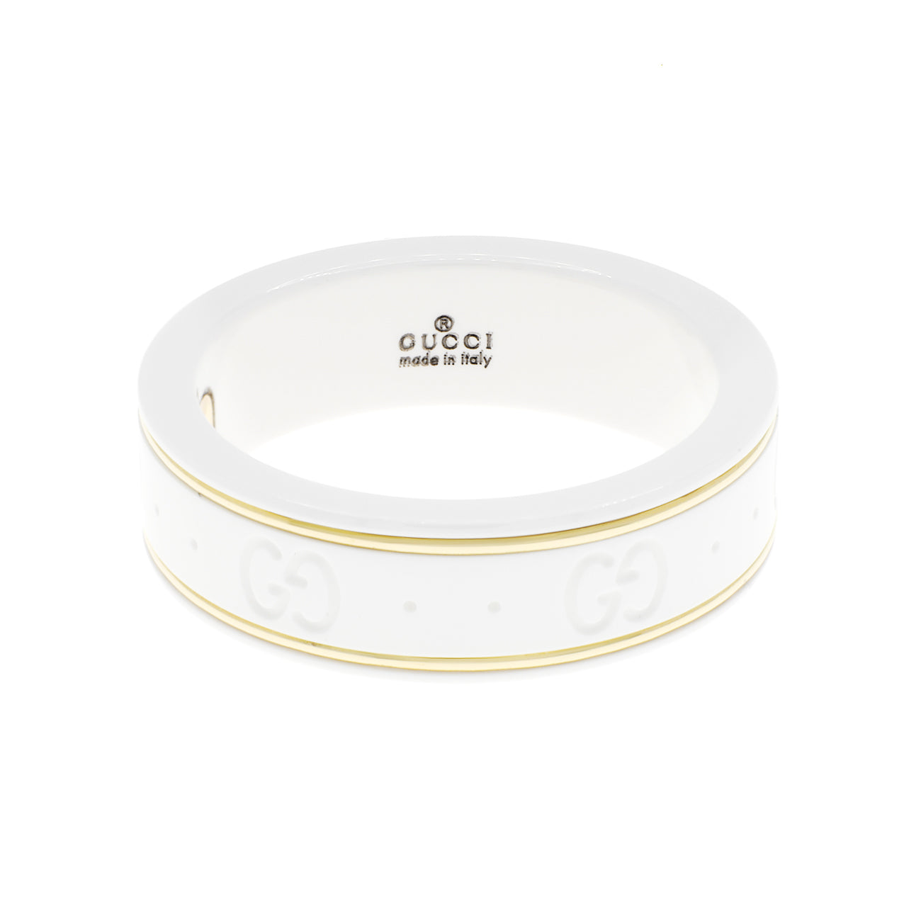 Exclusive Gucci 18K Yellow Gold Zirconia Icon Ring — Front View