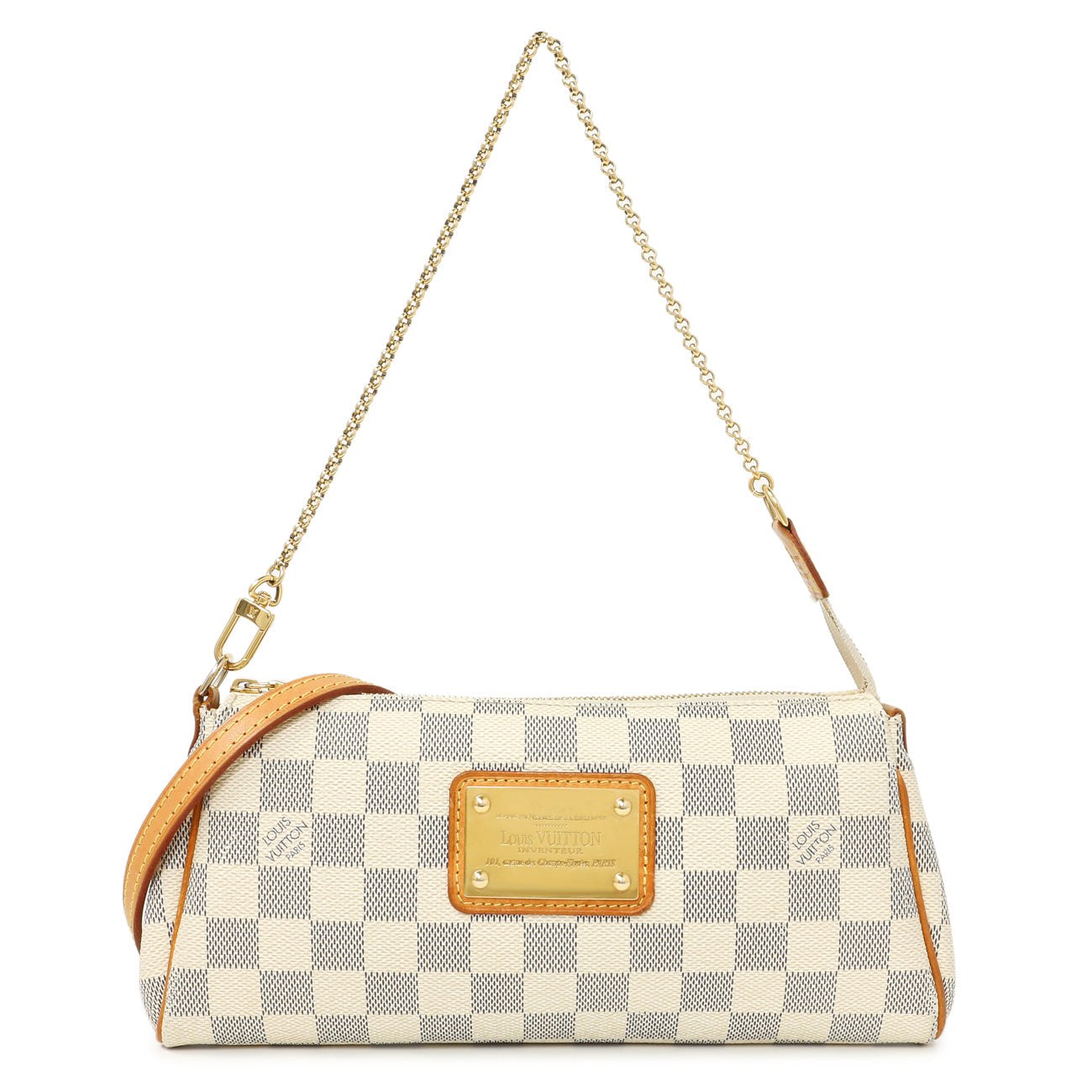 Exclusive Louis Vuitton Damier Azur Eva Clutch — Front View