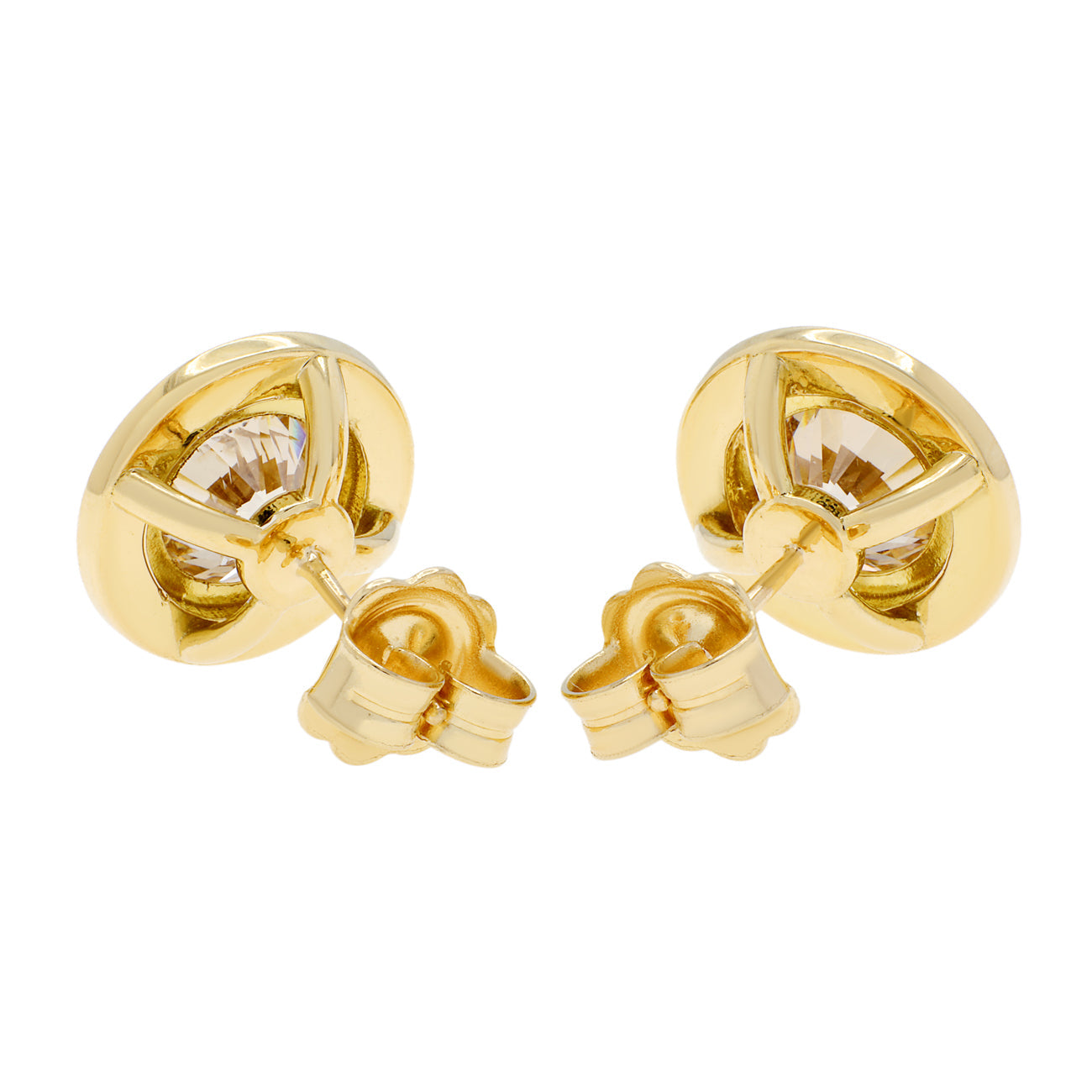 Exclusive 18K Yellow Gold 4.36 Carat Diamond Earrings — Side View